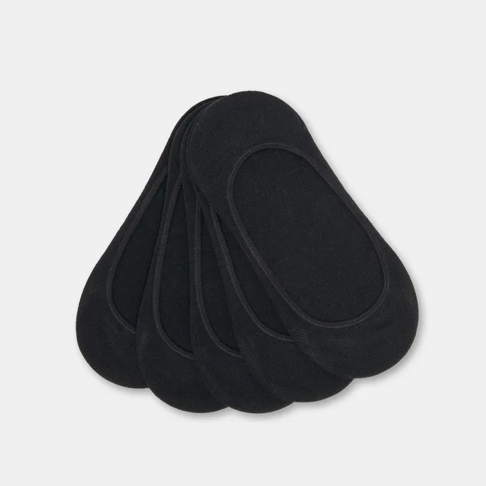 5 Pack No Show Black Socks — view 2