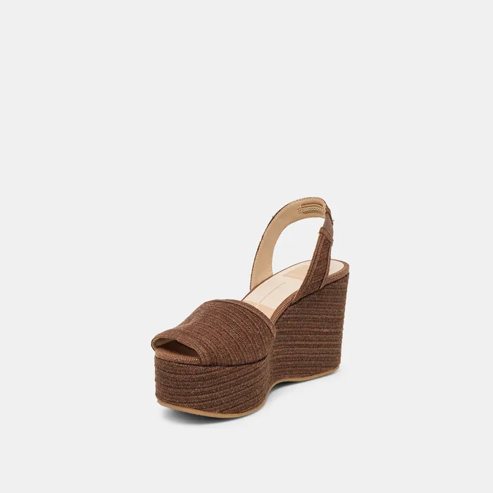 Akera Cocoa Raffia Wedges — view 5