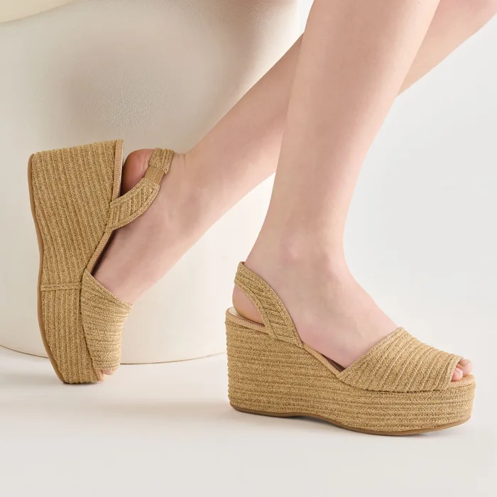 Akera Natural Raffia Wedges — view 3