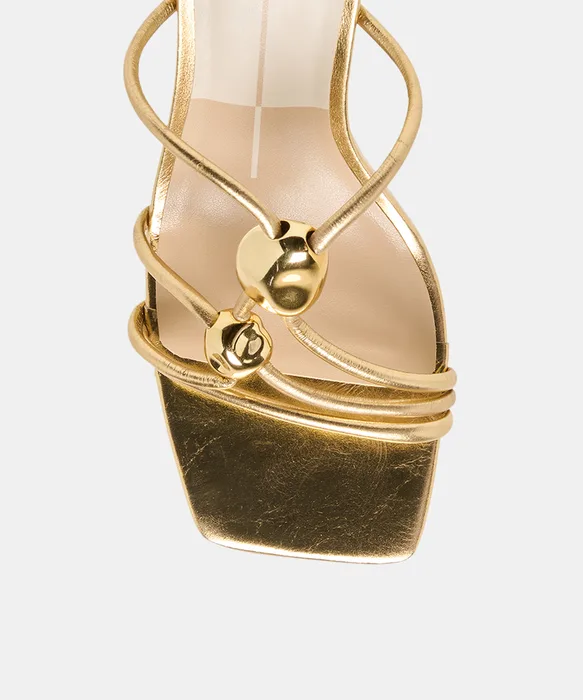 Alayna Gold Leather Heels — view 4