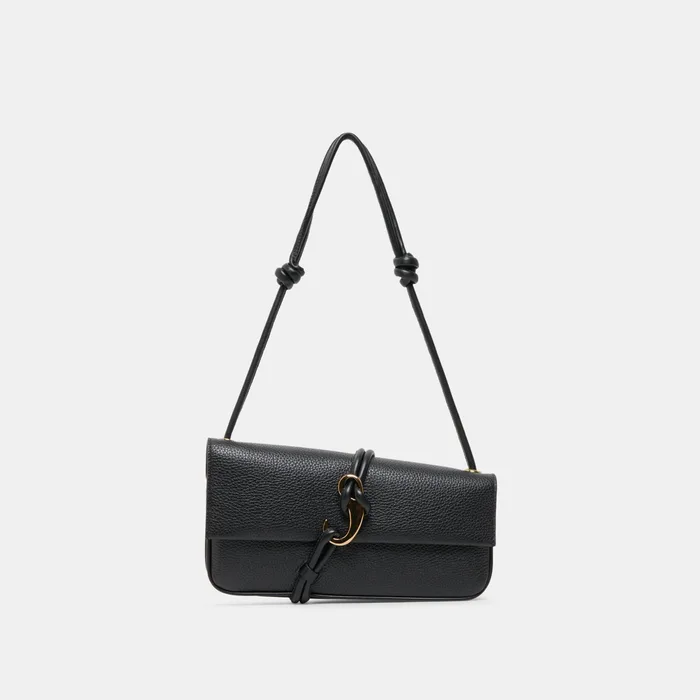 ALICE Black Leather Shoulder Bag — view 2