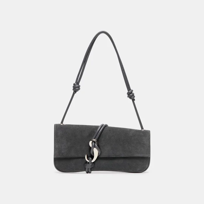 ALICE Gunmetal Suede Adjustable Shoulder Bag — view 2