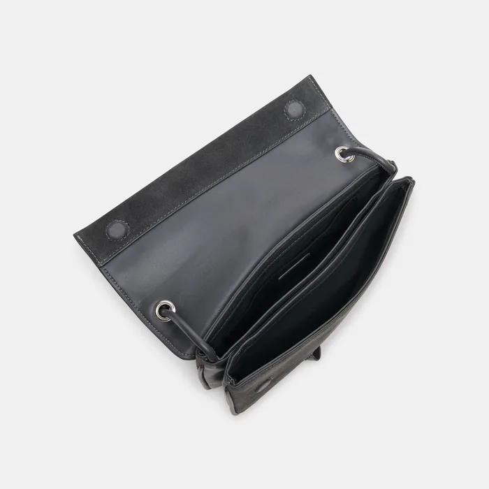 ALICE Gunmetal Suede Adjustable Shoulder Bag — view 5