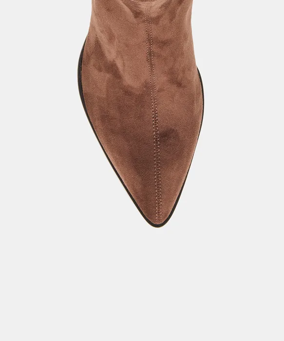 ALICEN Dk Brown Stella Suede Kitten-Heel Ankle Booties — view 4