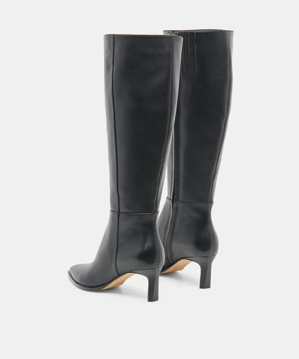 ALIMA WIDE CALF BOOTS BLACK LEATHER
