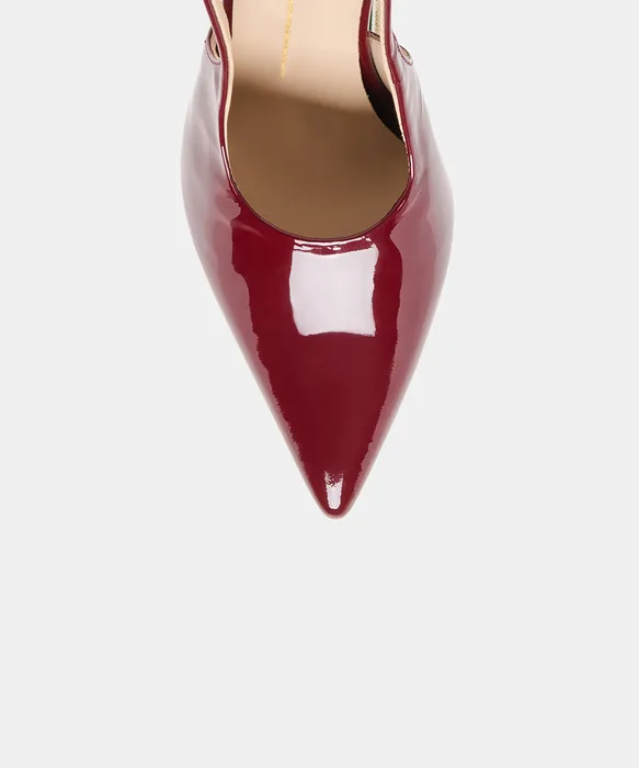 ALINNA Burgundy Patent Leather Closed-Toe Stiletto Heels — view 4