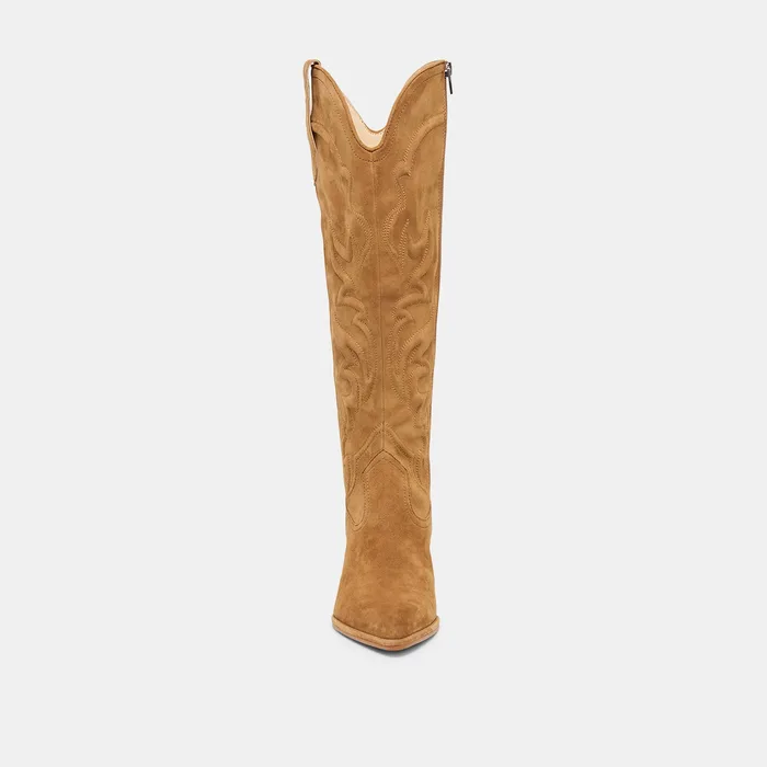 Alisa Lt Brown Suede Boots — view 7