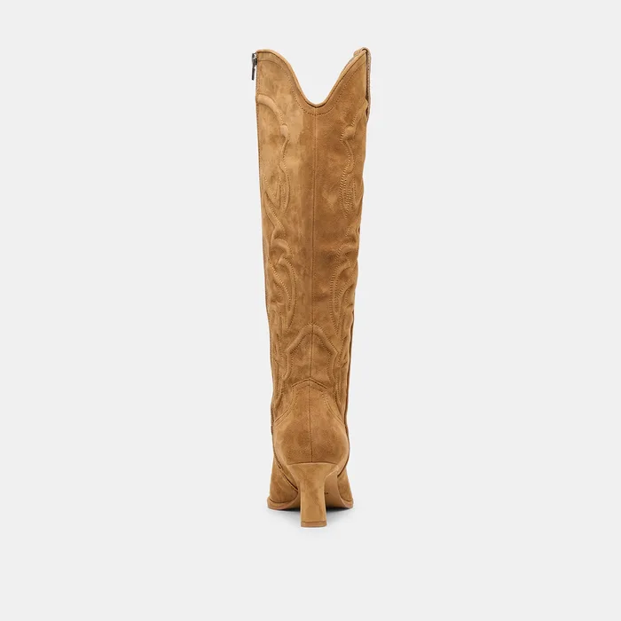 Alisa Lt Brown Suede Boots — view 8