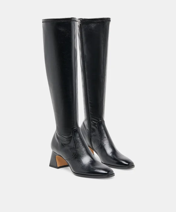 Alivia Black Leather Boots — view 3