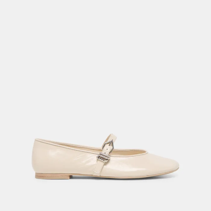 Alizza Creme Crinkle Patent Ballet Flats — view 2