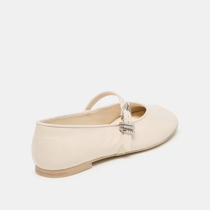 Alizza Creme Crinkle Patent Ballet Flats — view 6