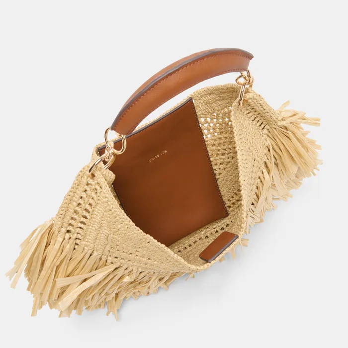 AMARILIS Natural Raffia Fringe Handbag — view 4