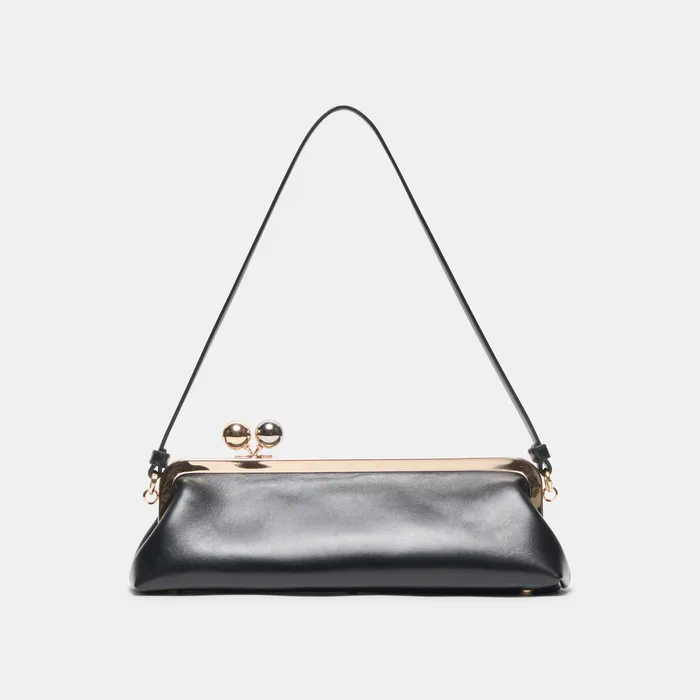 AMBRIAA Black Leather Baguette Shoulder Bag — view 2