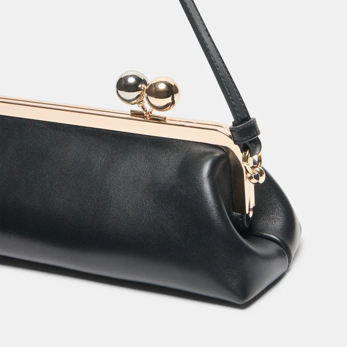 AMBRIAA Black Leather Baguette Shoulder Bag — view 5