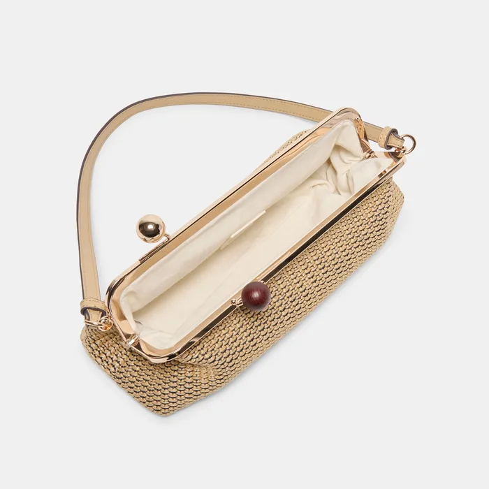 AMBRIAA SHOULDER BAG NATURAL RAFFIA