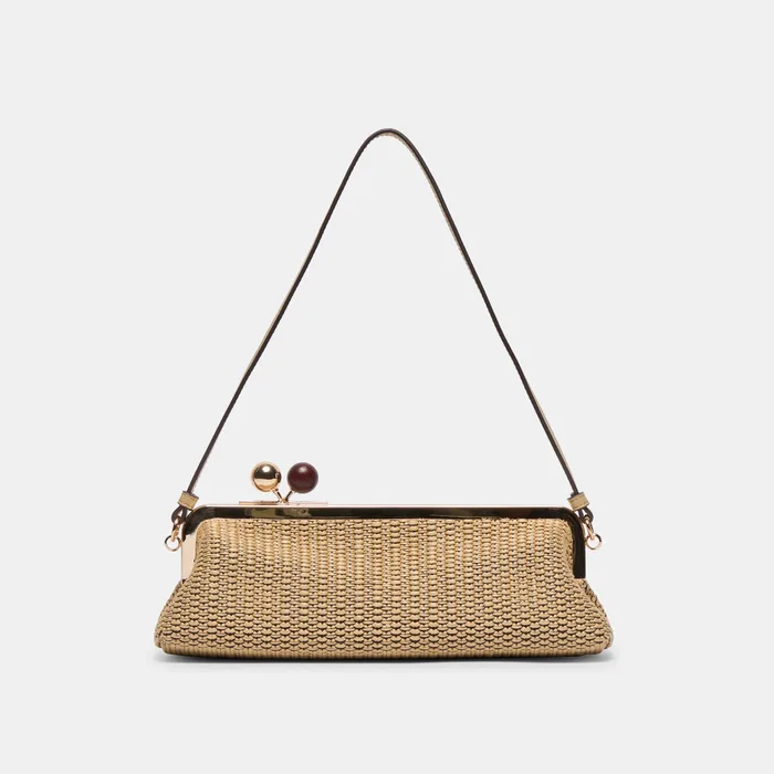 AMBRIAA Natural Raffia Baguette Shoulder Bag — view 2