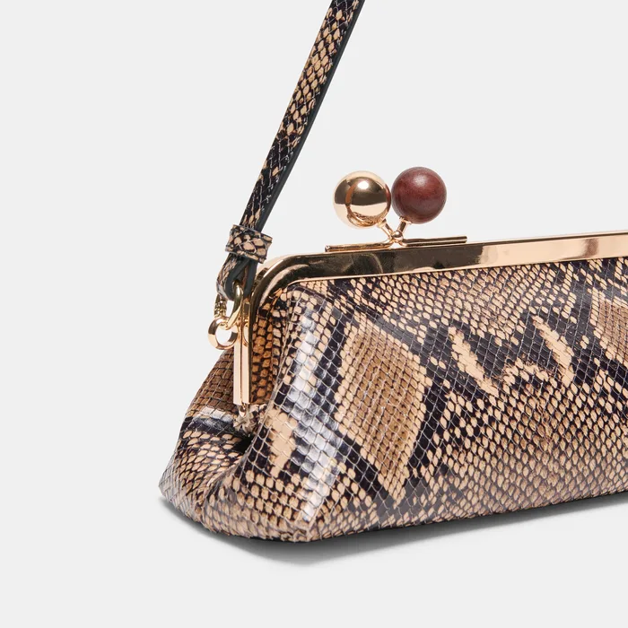 AMBRIAA Tan Multi Snake Leather Baguette Shoulder Bag — view 5