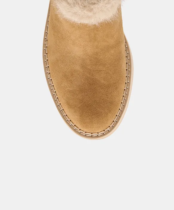 ANDERS H2O Lt Brown Suede Plush Platform Ankle Booties — view 4