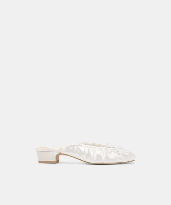ARDENA SATIN True White Satin Bridal Ballet Heels — view 2
