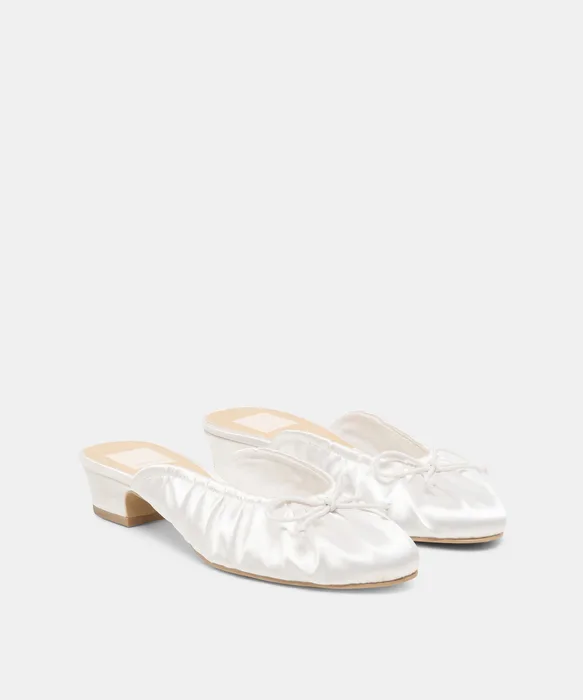 ARDENA SATIN True White Satin Bridal Ballet Heels — view 3
