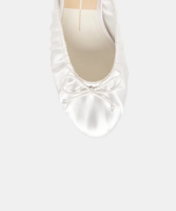 ARDENA SATIN True White Satin Bridal Ballet Heels — view 4