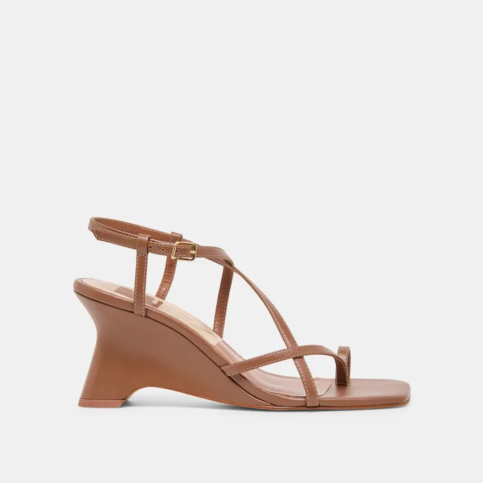 Aylee Cognac Leather Wedges — view 2