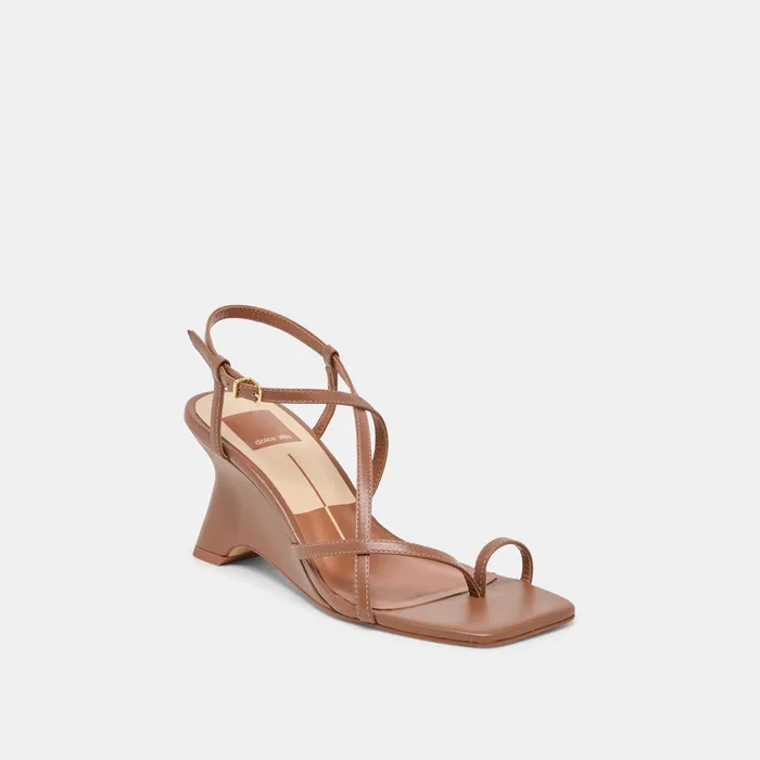 Aylee Cognac Leather Wedges — view 4