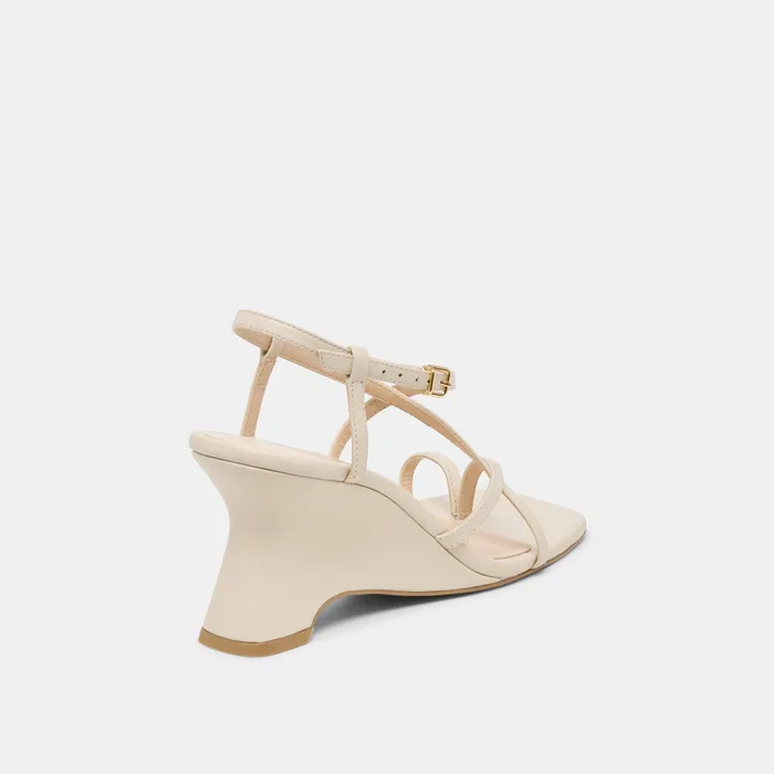 Aylee Cream Leather Wedges — view 4