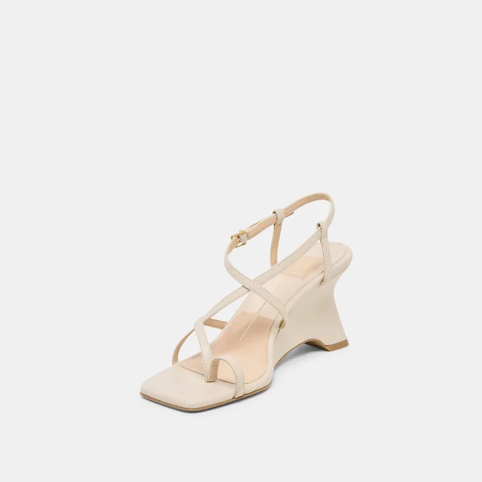 Aylee Cream Leather Wedges — view 5