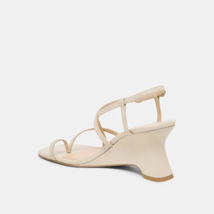 Aylee Cream Leather Wedges — view 6