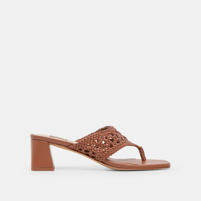Barlo Cognac Woven Stella Heels — view 2