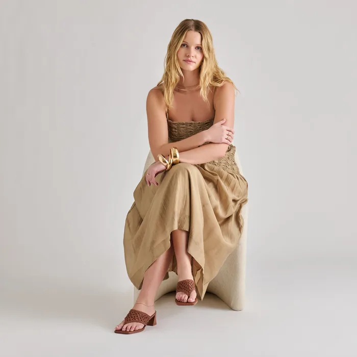 Barlo Cognac Woven Stella Heels — view 3