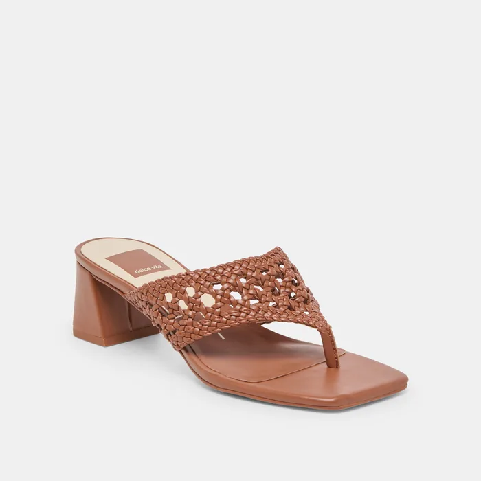Barlo Cognac Woven Stella Heels — view 4