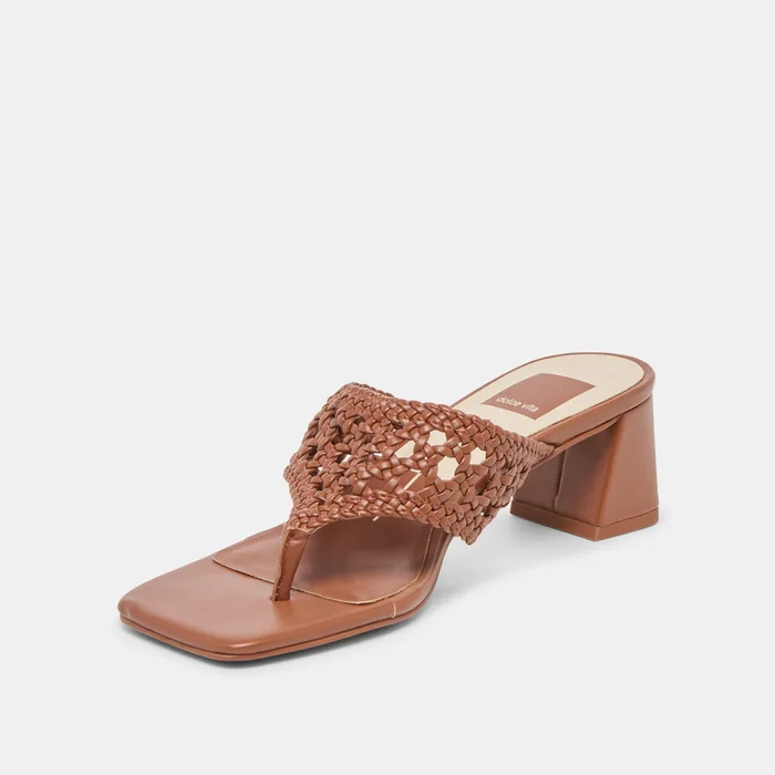Barlo Cognac Woven Stella Heels — view 7