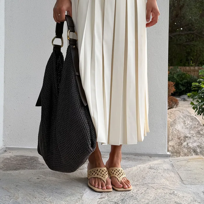 Barlo Lt Natural Woven Raffia Heels — view 5