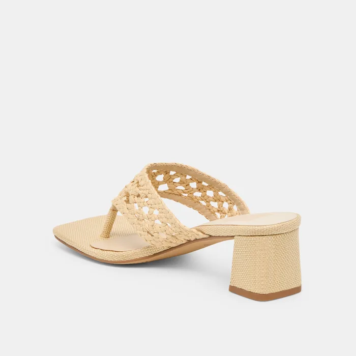Barlo Lt Natural Woven Raffia Heels — view 8