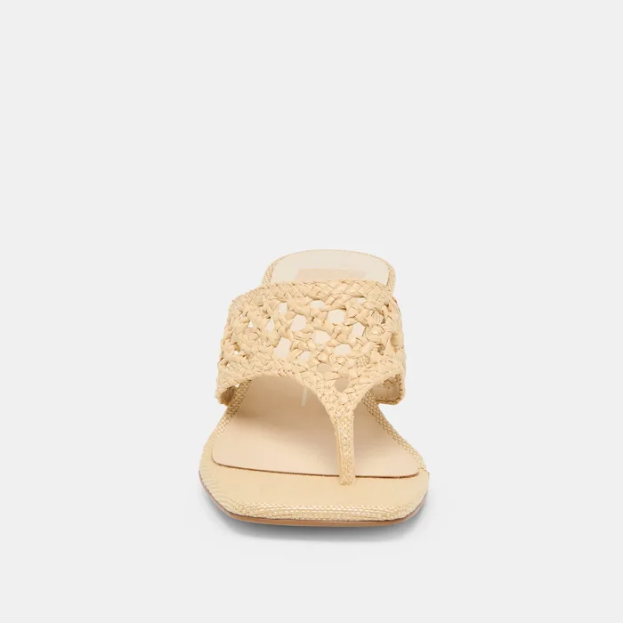 Barlo Lt Natural Woven Raffia Heels — view 9