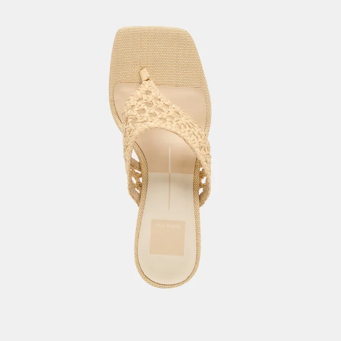 Barlo Lt Natural Woven Raffia Heels — view 11