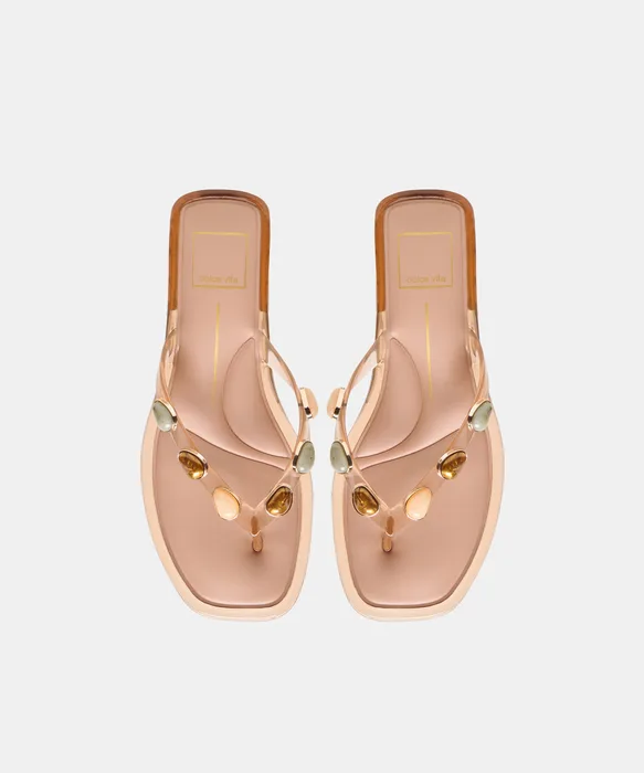 BARTY JELLY STONE Mocha Jelly Thong Block-Heel Sandals — view 4
