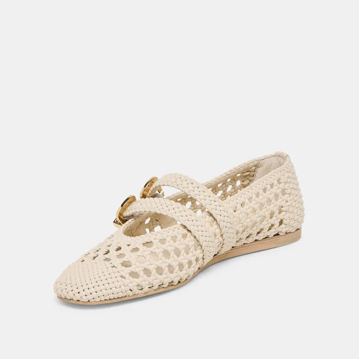 Baylee Creme Woven Stella Ballet Flats — view 8