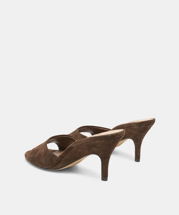 BELEN HEELS DK BROWN SUEDE
