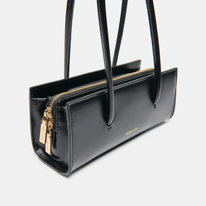 BESTIE Black Leather Top-Handle Small Handbag — view 4