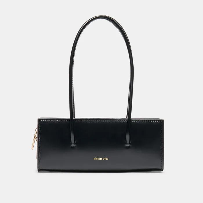BESTIE Black Leather Top-Handle Small Handbag — view 5