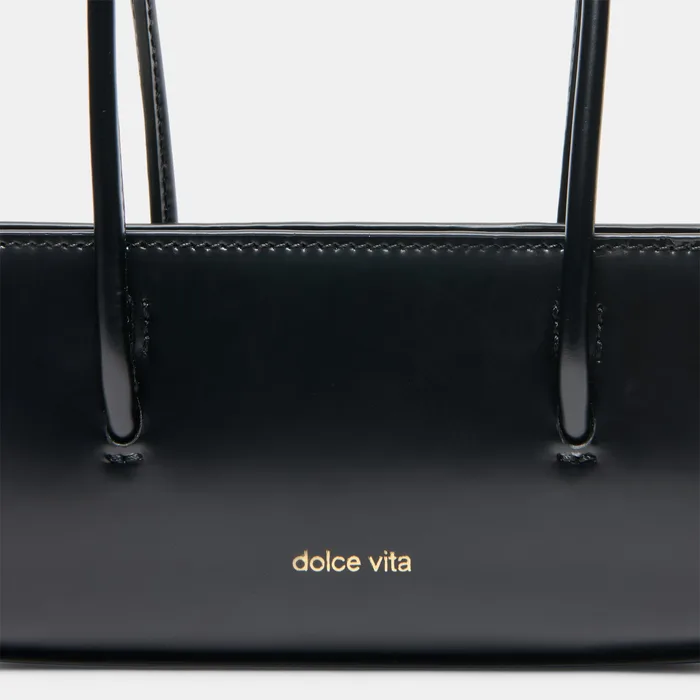 BESTIE Black Leather Top-Handle Small Handbag — view 6