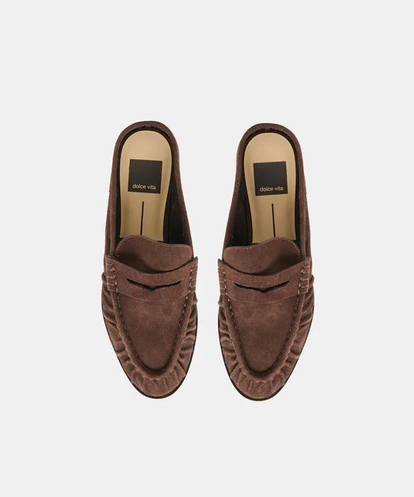 BETZY Dk Brown Suede Closed-Toe Slip-On Loafers — view 4