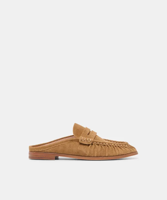 BETZY Lt Brown Suede Closed-Toe Slip-On Loafers — view 2