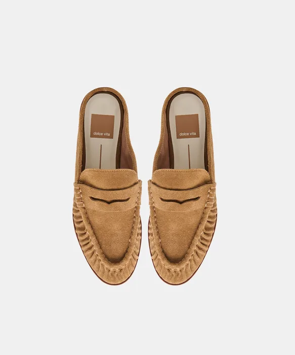 BETZY Lt Brown Suede Closed-Toe Slip-On Loafers — view 4