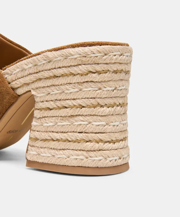 BOHDI ESPADRILLE HEELS LT BROWN SUEDE