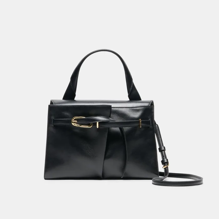 BORGO Black Leather Adjustable Crossbody Handbag — view 2