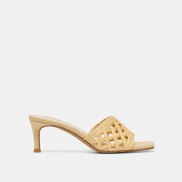 Bowen Lt Natural Raffia Heels — view 2
